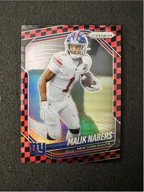 Malik Nabers - 2025 Panini Prizm - Red/Black Checkerboard